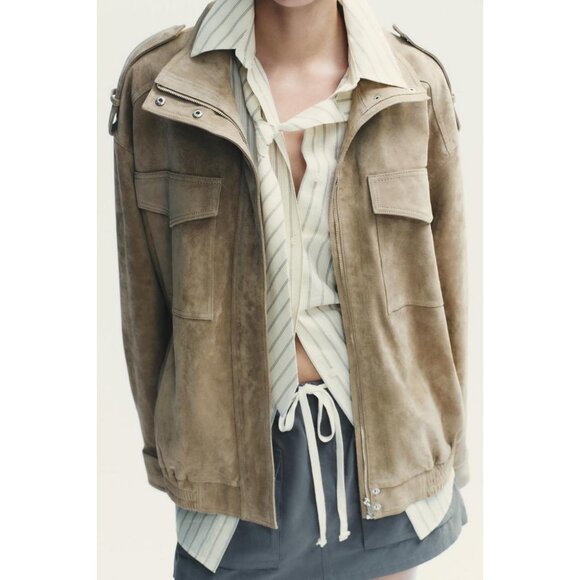 ZARA SUEDE LEATHER JACKET - Picture 3 of 11